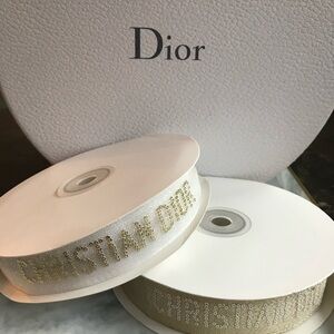 NEW DIOR White and Gold Ribbon Set